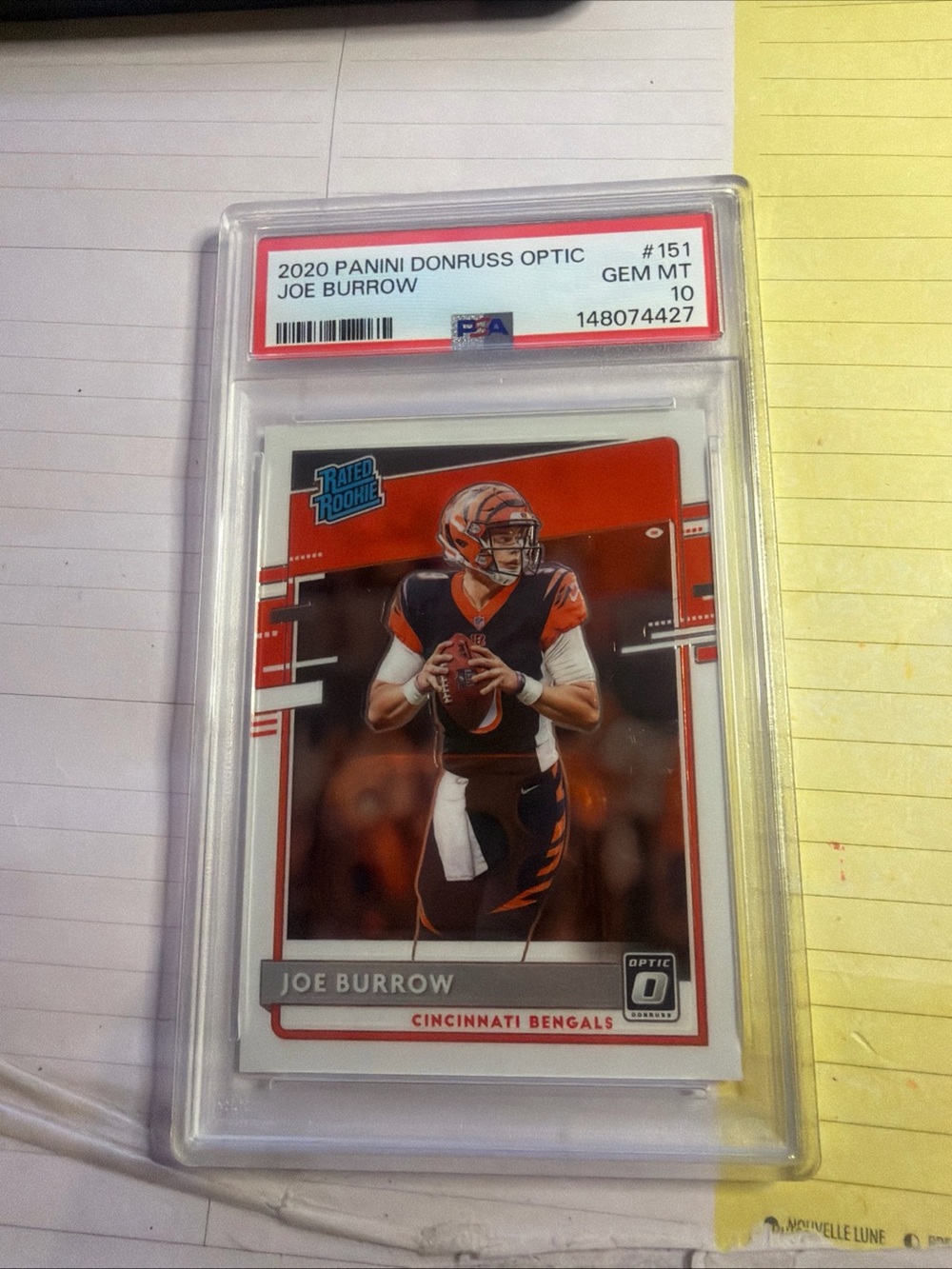 2020 Joe Burrow Donruss Optic Rated Rookie (#151) RC PSA 10